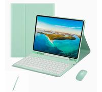 Étui Clavier avec Souris et Stylet pour iPad Pro 11 Pouces 2022 2021 2020 et 2018, Clavier Bluetooth Amovible, Housse de Protection avec Porte-Crayon(Green)