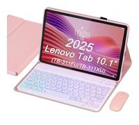 Étui Clavier avec Souris pour Lenovo Tab 10.1" 2025 | Clavier Rétroéclairé 7 Couleurs Amovible, Coque TPU Souple (TB-311FU/TB-311XU)