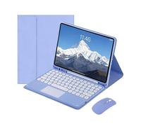 Étui-Clavier Bluetooth Amovible avec pavé Tactile et Souris sans Fil pour Samsung Galaxy Tab S10 FE Plus SM-X620 SM-X626B, étui de Protection de Type Folio(Purple)