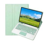 Étui-Clavier Bluetooth Amovible avec pavé Tactile pour Samsung Galaxy Tab S10 Lite, S10 FE et S9 FE 11 Pouces, avec Touches carrées et Housse de Protection(Green)