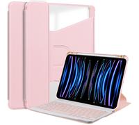Étui Clavier Bluetooth Rotatif à 360 Compatible avec iPad 11 (A16) 2025 / iPad 10ème 10.9'' 2022 - Rose