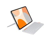 Logitech Flip Folio, étui clavier pour iPad Pro 11 pouces (M4) et iPad Air 11 pouces (M2 et M3) (5e génération - 2024), FRA AZERTY, Étui Bluetooth de protection détachable, multidispositif - Gris pâle