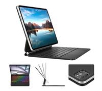 Étui clavier magique pour iPad Pro 11" (4e/3ème/2ème/1ère) génération et iPad Air 11" (M3/M2) et iPad Air 11" 5e/4e génération 11", support magnétique facile à régler, souris trackpad multi-touch