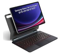 Étui Clavier Magnétique pour Samsung Galaxy Tab S10+/S9+/S9 FE+/S8+/S7+/S7 FE 12.4"" AZERTY Rétroéclairé avec Pavé Tactile