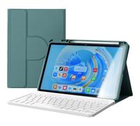 Étui Clavier pour Huawei Matepad Pro 10.8,Étui Magnétique Rotatif À 360° avec Porte-Crayon,Clavier Bluetooth Détachable À Disposition AZERTY,Vert