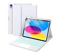 Étui Clavier pour iPad 10,2 Pouces 9e 2021/8e 2020/7e 2019, Pro 10,5 Pouces 2017/Air 3e génération 10,5, rétroéclairé 7 Couleurs, Multi-TrackPad, étui Clavier Amovible avec Support pour Crayon