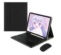 Étui Clavier pour iPad 10ème Génération 10,9 Pouces 2022 avec Souris Bluetooth, Coque Clavier Rechargeable Portable, Housse Multiposition avec Clavier QWERTY Pavé Tactile et Porte-Stylo, Noir