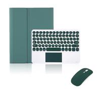 Étui Clavier pour iPad 10ème Génération 2022 10,9 Pouces avec Pavé Tactile, QWERTY Amovible Clavier Bluetooth sans Fil avec Souris Sans Fil pour iPad 10ème Gén (A2696/A2757/A2777), Vert Foncé-B