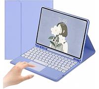 Étui Clavier pour iPad 2018 (6e génération) - 2017 (5e génération) - Pro 9.7 - Air 2 & 1-Touchpad Clavier Amovible avec Porte-Crayon - Slim Folio Smart Cover (iPad 9,7 Pouces, Violet)