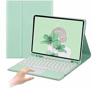 Étui Clavier pour iPad 2018 (6e génération) - 2017 (5e génération) - Pro 9.7 - Air 2 & 1-Touchpad Clavier Amovible avec Porte-Crayon - Slim Folio Smart Cover (iPad 9,7 Pouces, Vert Menthe)