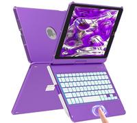 Étui clavier pour iPad 9e/8e/7e génération, coque 360°, pavé tactile, porte-crayon, mise hors tension