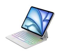 Étui clavier pour iPad Air 33 cm (M4/M3/M2, 2026/2025/2024) et iPad Pro 12,9" (6e/5e/4e/3e génération), support en porte-à-faux flottant facile à régler, rétroéclairage arc-en-ciel, pavé tactile