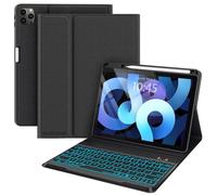 Étui clavier pour iPad Air 6e/5e/4e génération 10,9" avec porte-crayon 2022/2020, Pro 11 1ère/2e/3e génération (2021/2020/2018), housse de clavier rétroéclairée amovible, Smart Folio