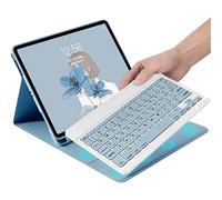 Étui clavier pour iPad Mini 5e génération iPad Mini 4 avec clavier Bluetooth détachable et porte-crayon pour iPad Mini 5 (Bleu brume)