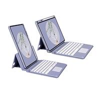 Étui Clavier Pour iPad Mini 6 8,3 Pouces 2021 Avec Pavé Tactile Support Horizontal/Vertical Magnétique Détachable Sans Fil Bluetooth Clavier Français Mince Couverture Arrière Transparente,Lavande