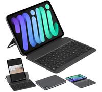 Étui Clavier pour iPad Mini 7/6 - 8,3 Pouces - Clavier Folio Bluetooth - Clavier Magnétique Amovible à 150 Degrés - RGB 7 Couleurs