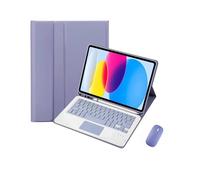 Etui Clavier pour ipad Mini（A17 Pro） 7th Generation 2024 8.3 inch with Mouse, Keyboard Case with Pencil Holder-Detachable Bluetooth Cover for iPad Mini 7 Gen(Purple)