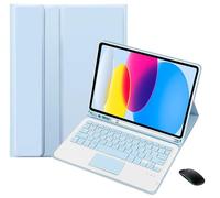 Etui Clavier pour Samsung Galaxy S10 FE+ Tablette 13.1" avec Souris rétro-éclairée 7 Couleurs, Slim Cover Clavier détachable Bluetooth Multi-Touch Trackpad avec Support pour Stylet S Pen