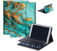 Étui clavier pour Samsung Galaxy Tab A 10.1 2019 (SM-T510/T515), étui avec clavier Bluetooth sans fil amovible pour tablette Galaxy Tab A 10,1" SM-T510 SM-T515 SM-T517 2019, marbré 11