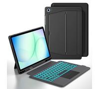 Étui clavier pour Samsung Galaxy Tab A11+/A9+ Plus 11" : 7 couleurs rétroéclairé avec pavé tactile pour Samsung Tab A9+ A11+ Plus 5G | Smart Touch sans fil magnétique amovible avec porte-stylo
