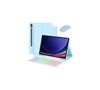 Etui Clavier pour Samsung Galaxy Tab S10 FE Plus 13.1inch avec Souris, Slim Cover Clavier rétroéclairé 7 Couleurs Bluetooth détachable avec Support pour Stylo S Pen