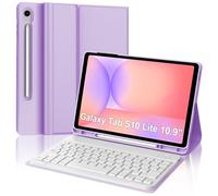 Étui clavier pour Samsung Galaxy Tab S10 Lite 10,9"/S10 FE/S9 FE 10,9" | Espagnol Ñ Clavier Bluetooth pour tablette Samsung S10 Lite 10,9" 2025, violet léger