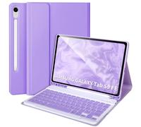 Étui clavier pour Samsung Galaxy Tab S10 Lite/S10 FE/S9 FE/S9,11", 2025/2023, clavier Bluetooth sans fil amovible pour Galaxy S10 FE, réveil automatique/sommeil avec support pour stylo S, violet