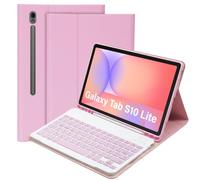 Étui Clavier pour Samsung Galaxy Tab S10 Lite / S10 FE / S9 FE / S9 | Coque Clavier pour Samsung Tablette, Coque Étui Avec Bluetooth Français (AZERTY), Tablette Clavier avec Support S-Pen, Rose
