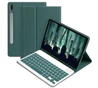 Étui clavier pour Samsung Galaxy Tab S6 Lite 10,4" 2024/2022/2020, avec clavier Bluetooth magnétique amovible et porte-stylo S, bleu sarcelle