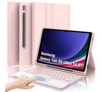Étui clavier pour Samsung Galaxy Tab S9 Ultra 14,6", coque clavier Galaxy Tab S9 Ultra 2023, Bluetooth Touchpad Italien Magnétique Clavier pour Samsung S9 Ultra Tab 14,6 Pouces 2023, rose