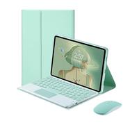 Étui Clavier pour Xiaomi Redmi Pad Pro 12,1 Pouces 2024 avec Souris, Touches Rondes, pavé Tactile sans Fil Amovible et Clavier Tactile pour Xiaomi Poco Pad 12,1 Pouces