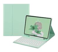 Étui-clavier XiHAMA compatible avec iPad Air 13" (M2) et iPad Pro 12,9" (3e à 6e génération), avec couvercle Bluetooth amovible, vert menthe