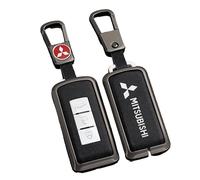 Étui Clé Voiture avec pour Mitsubishi Pajero Pajero V73 V93 V97, Cas Couverture Voiture Porte Clef Voiture Sac Imperméable et Résistant Aux Rayures,Black- Black Metal Buckle