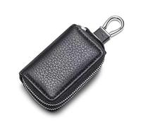 Étui Clé Voiture pour Cupra Leon St Sportstourer AB 2020-4/2024, PU Cuir Housse Protection Zippé Porte-Clés, Universel Double Poche Sac Organisateur,Black