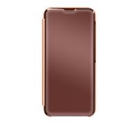 Clear View Case pour Samsung A14 5G Slim Mirror, Support vidéo Champagne