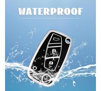 Etui Cles Coque De Clé Pour Fiat Bravo Doblo Ducate Panda Grande Punto Stilo Ulysse Fiorino Idea Qubo Protecteur Clé Voiture Couverture Clé Accessoire Voiture Clé À Télécommande, Noir Argent