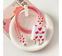 Étui Coeur Coloré Pour Apple,Chargeur Rapide Us,Housse De Tête Pour Iphone 14,13/12,Câble De Données De Type C,Manchon De Protection De Câble,18w,20w - Type Pt-35