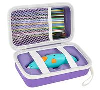 Étui compatible avec 3Doodler Start+ Essentials (2022) pour stylos 3D pour enfants, support de rangement pour recharge de filament d'impression et chargeur micro-USB (boîte uniquement), Violet, Étui