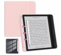 Étui Compatible avec 7" Kobo Libra Colour (2024) et Tolino Vision Color (2024), Porte-Stylet, Dos Transparent, Fonction Veille/Réveil Automatique, Rose
