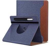 Étui Compatible Avec 9-11 Inch, Tablette De Protection En Pu, Coque Pour Tablette Rotative À 360 Degrés Avec Poche, Couverture De Protection Pour Tablette 9-11 Inch, Denim Bleu & Brun.[F30]
