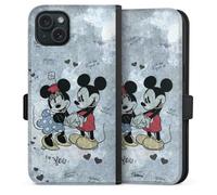 Etui Compatible avec Apple iPhone 15 Plus Etui Folio Etui magnetique Disney Mickey & Minnie Vintage
