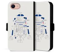 Etui Compatible avec Apple iPhone 16e 2025 Etui Folio Etui magnetique Darth Vader Star Wars R2D2