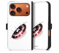 Etui Compatible avec Apple iPhone 17 Pro Etui Folio Etui magnetique Captain America Produit sous Licence Officielle Marvel