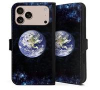 Etui Compatible avec Apple iPhone 17 Pro Max Etui Folio Etui magnetique Galaxie Terre Planète