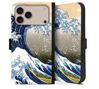 Etui Compatible avec Apple iPhone 17 Pro Max Etui Folio Etui magnetique Katsushika Hokusai La Grande Vague de Kanagawa ¼uvre d'art