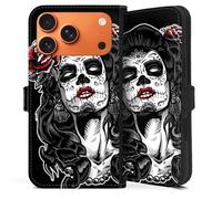 Etui Compatible avec Apple iPhone 17 Pro Max Etui Folio Etui magnetique Rock 'n' Roll Día de Los Muertos Tête de Mort