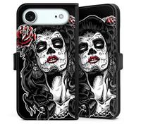 Etui Compatible avec Apple iPhone Air Etui Folio Etui magnetique Rock 'n' Roll Día de Los Muertos Tête de Mort