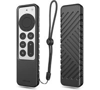 Étui Compatible avec Apple TV 4K Siri Remote 3e Génération (2022) et 2e Génération (2021) - Coque Antichoc,Housse en Silicone de Protection,Anti-dérapants,avec Sangle de lanière(Q602)