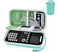 Étui compatible avec calculatrice graphique Texas Instruments TI-84 Plus CE/TI-84 Plus/TI-83 Plus/TI-30XS/TI-36Pro, calculatrices scientifiques, boîte pour règle, caoutchouc, crayon et autres - Vert