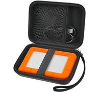 Étui compatible avec disque dur externe portable LaCie Rugged Mini 1 To/2 To/4 To/5 To, support de stockage pour disques durs pour Mac et PC et câble USB 3.0 2.0 (noir)